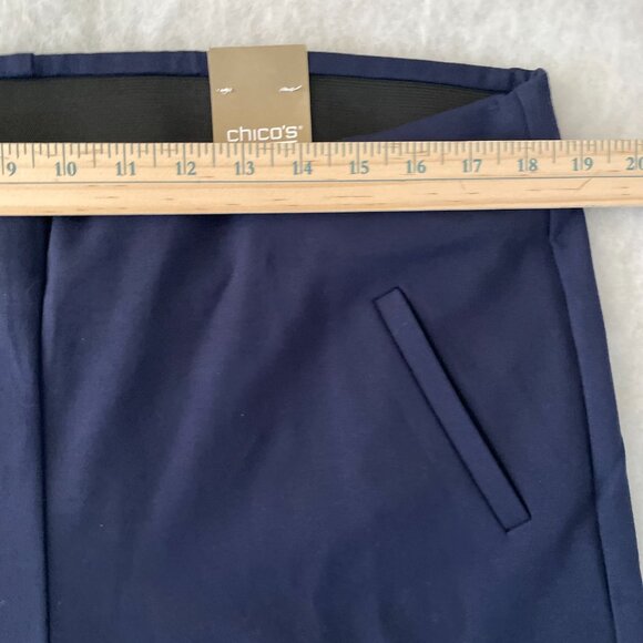 NWT Fabulously Slimming By Chico's Womens Midnight Ponte Ankle Pants Size 3 USXL - Picture 6 of 10